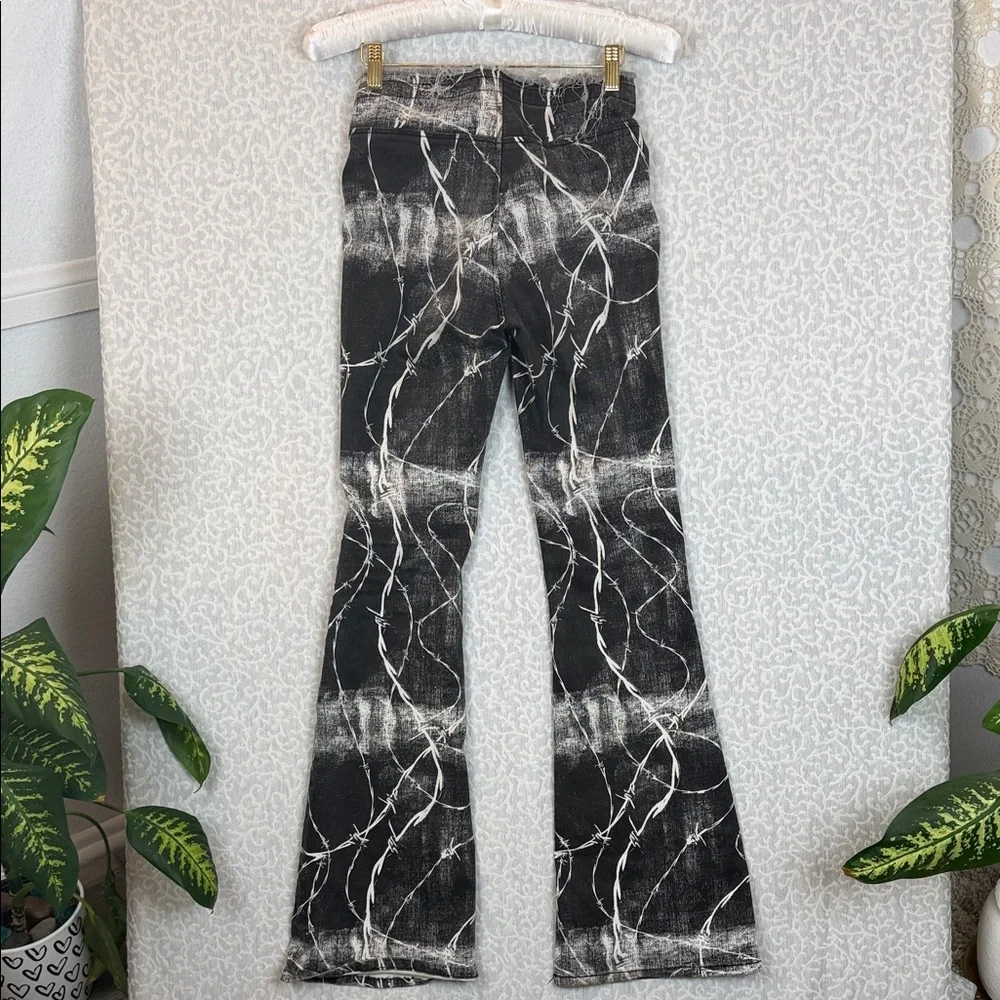 BDG Urban Outfitters Printed Ruched V-front Flare Jeans Lightweight Pants Sz.25